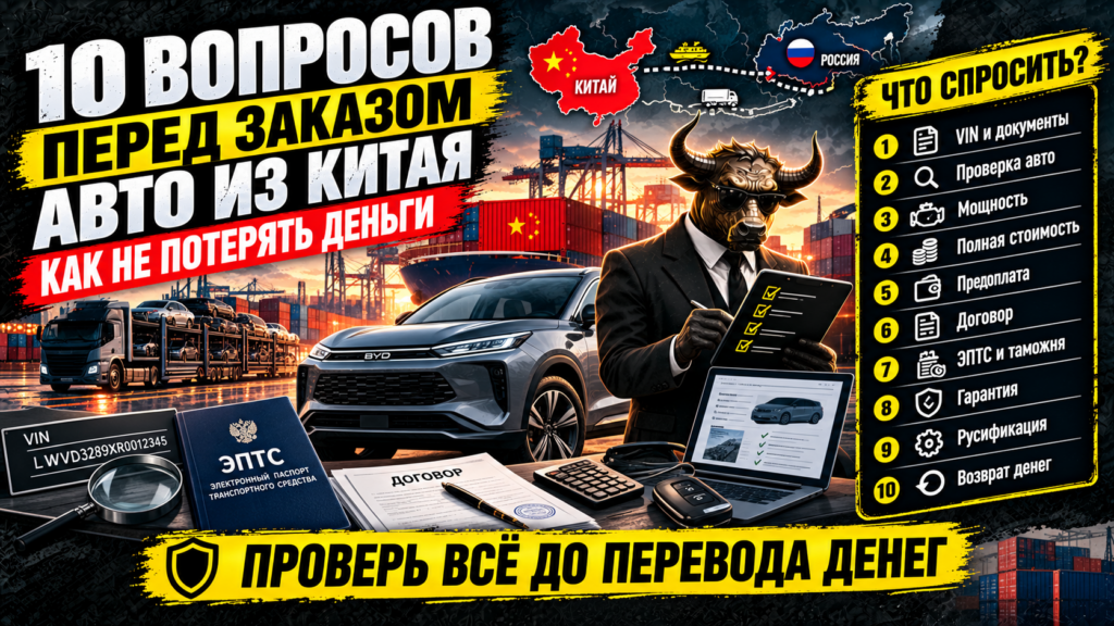10 вопросов, которые нужно задать перед заказом авто из Китая